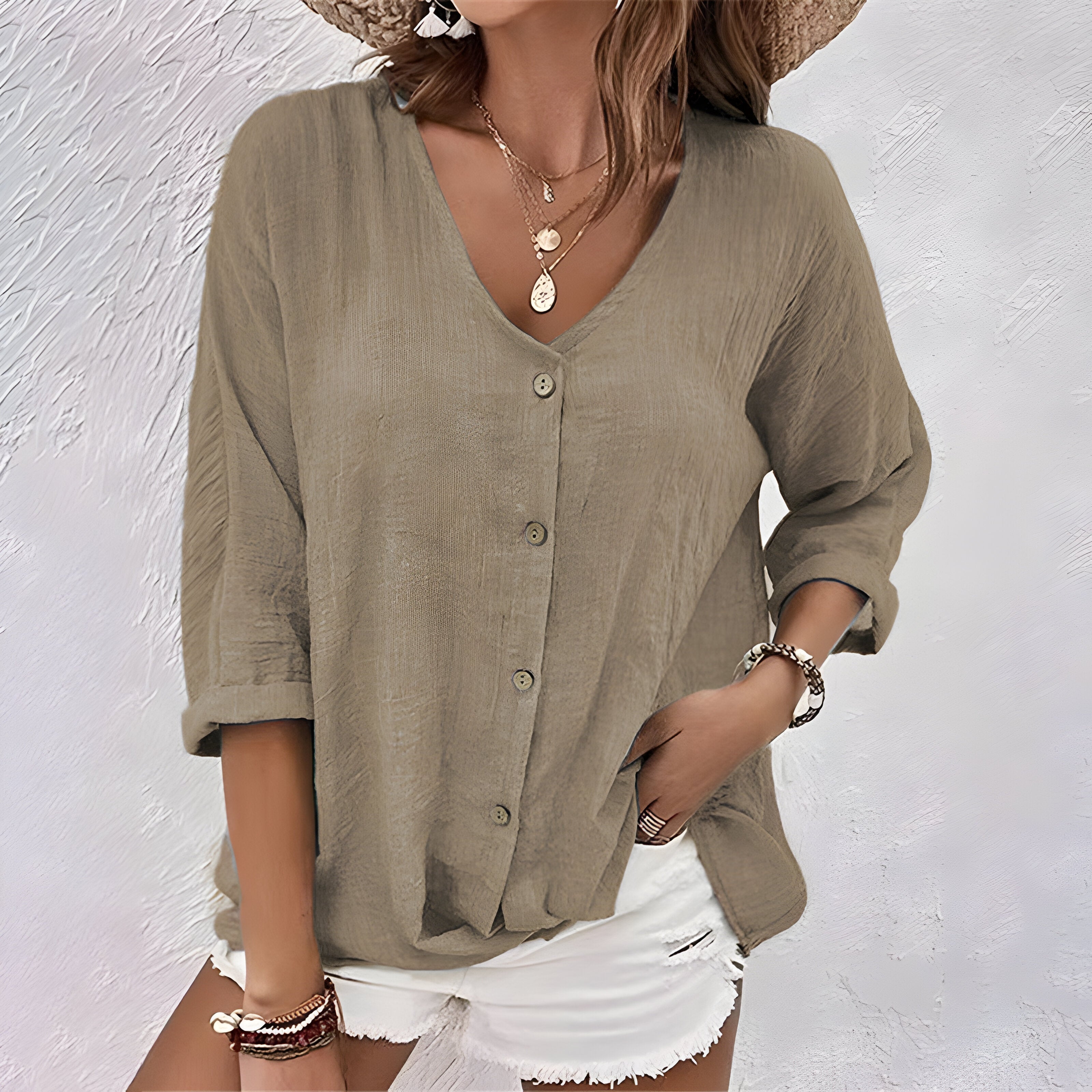 Mercia | Relaxed Button-Up Blouse